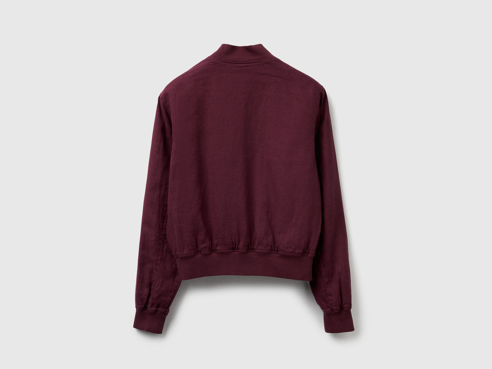 Bomber in 100% lino da donna prugna 2 | Benetton Outlet