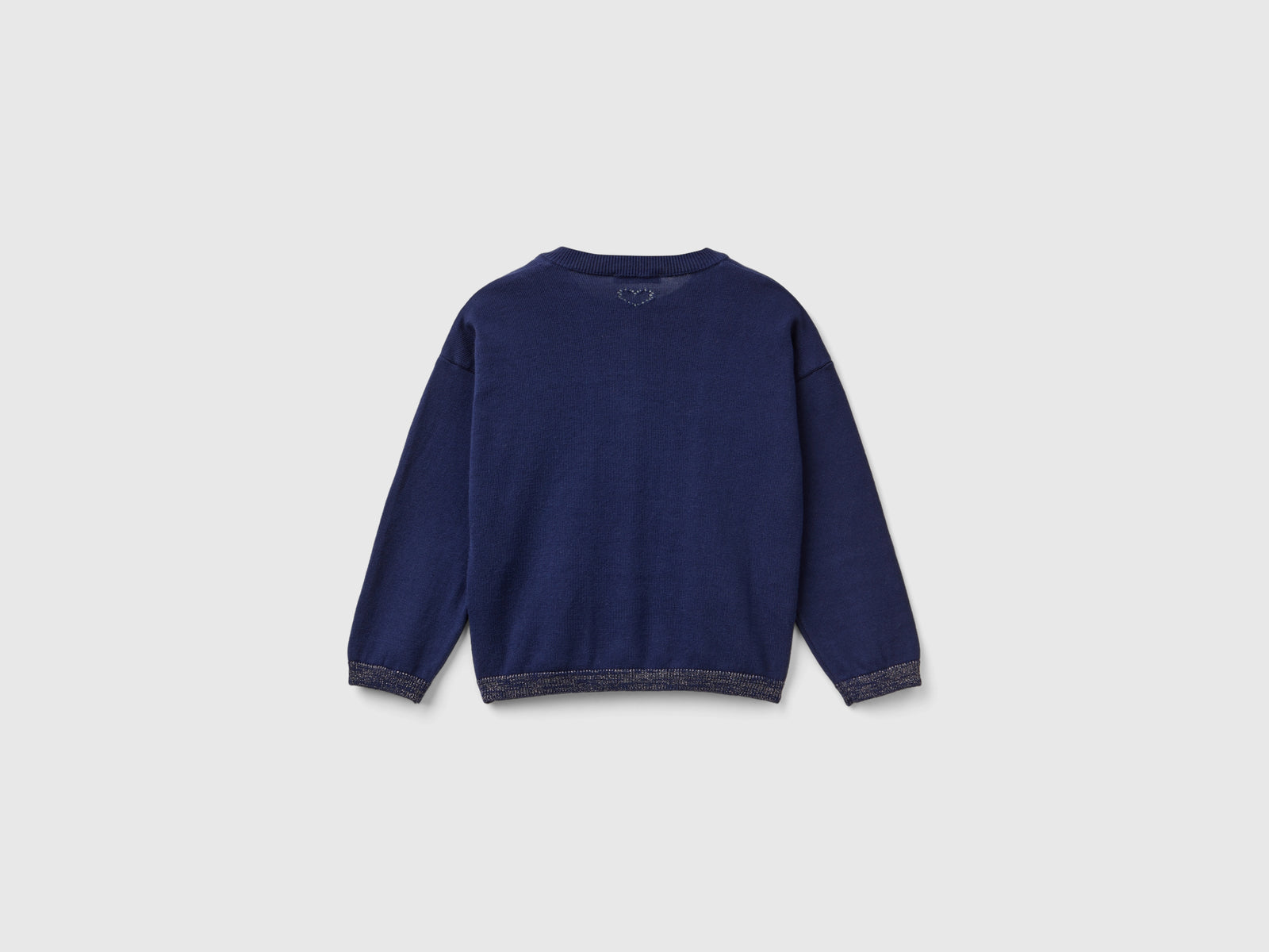 Cardigan con lurex in puro cotone da bimba blu scuro 2 | Benetton Outlet