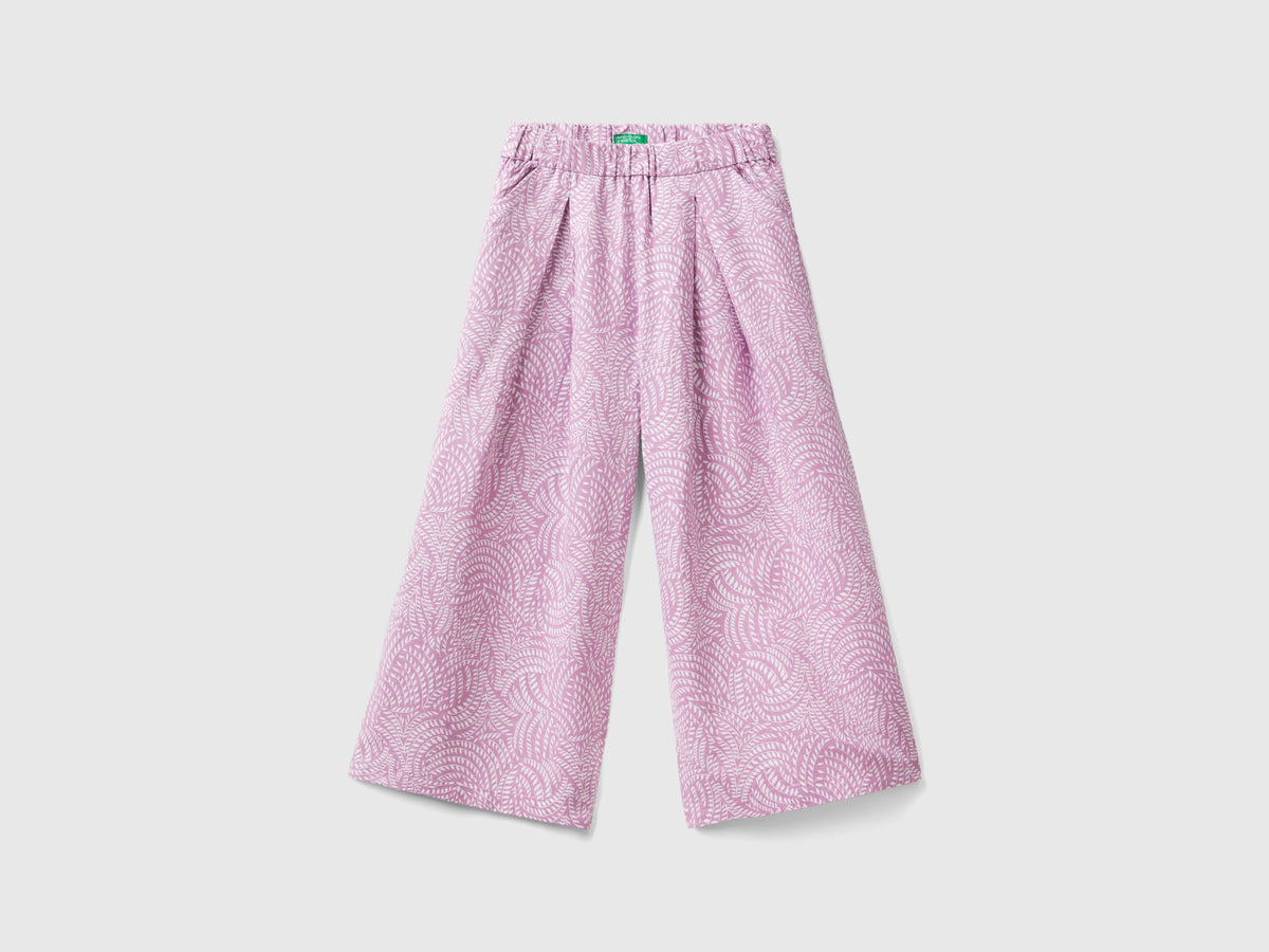 Pantaloni fantasia in misto lino