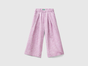 Pantaloni fantasia in misto lino