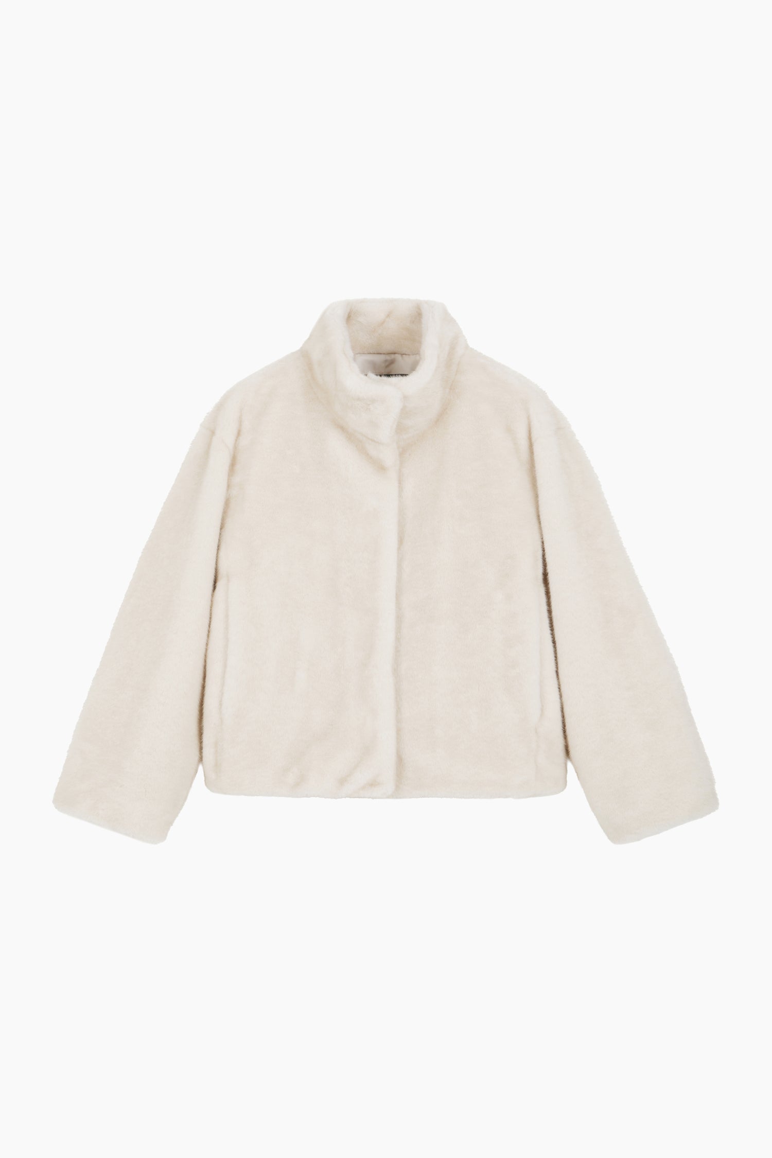 Pelliccia sintetica da donna bianco panna | Sisley Outlet