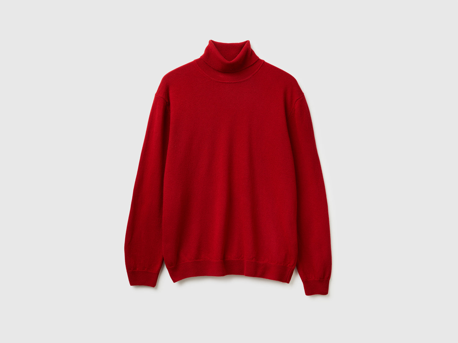 Dolcevita in pura lana Merino da uomo rosso | Benetton Outlet