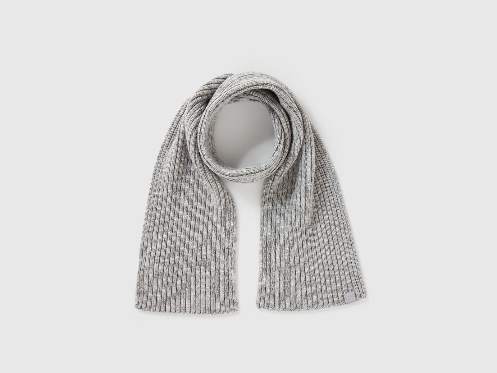 Sciarpa lavorata in misto lana da bimbo grigio chiaro | Benetton Outlet