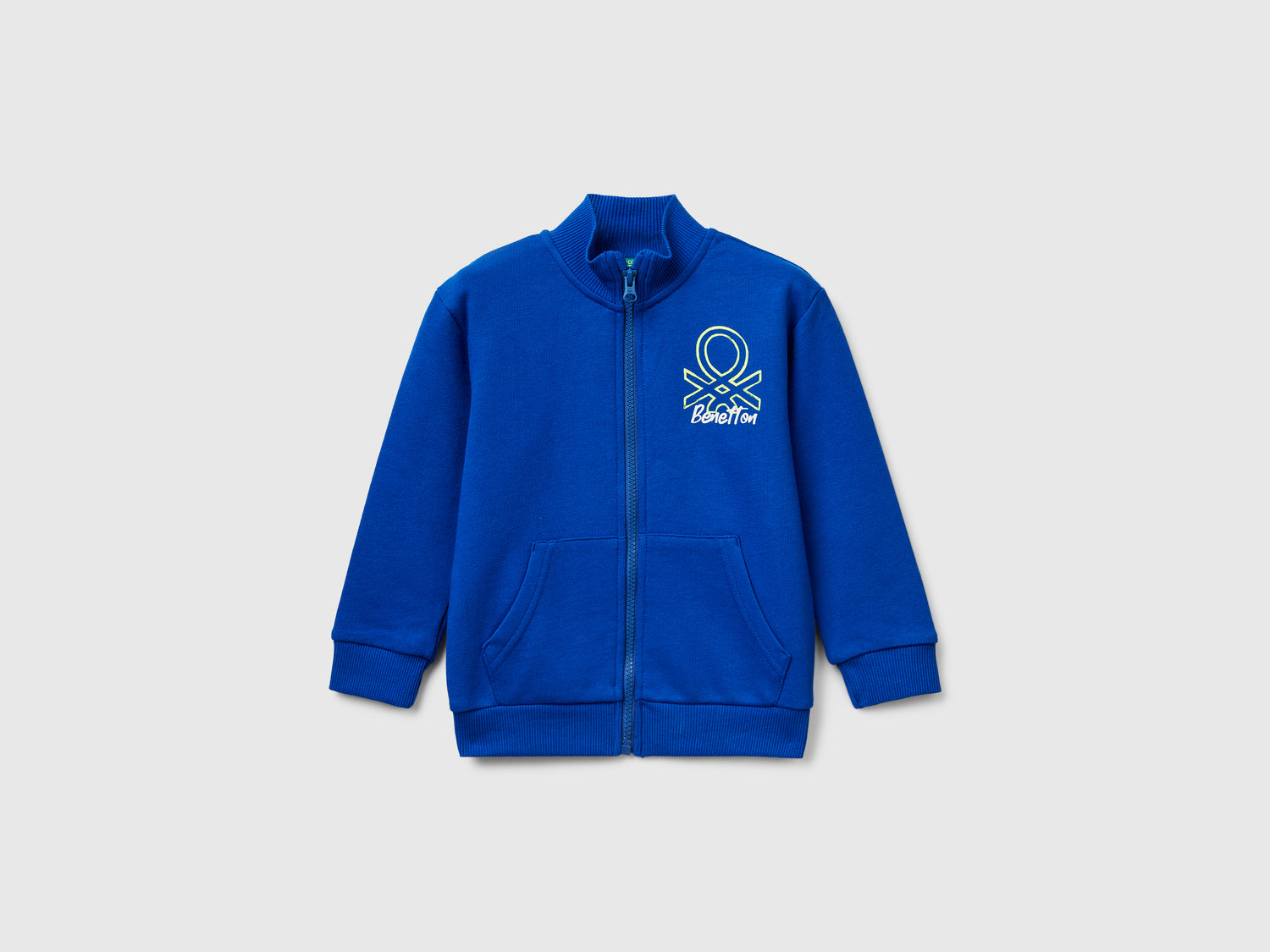 Felpa in cotone con logo da bimbo blu | Benetton Outlet