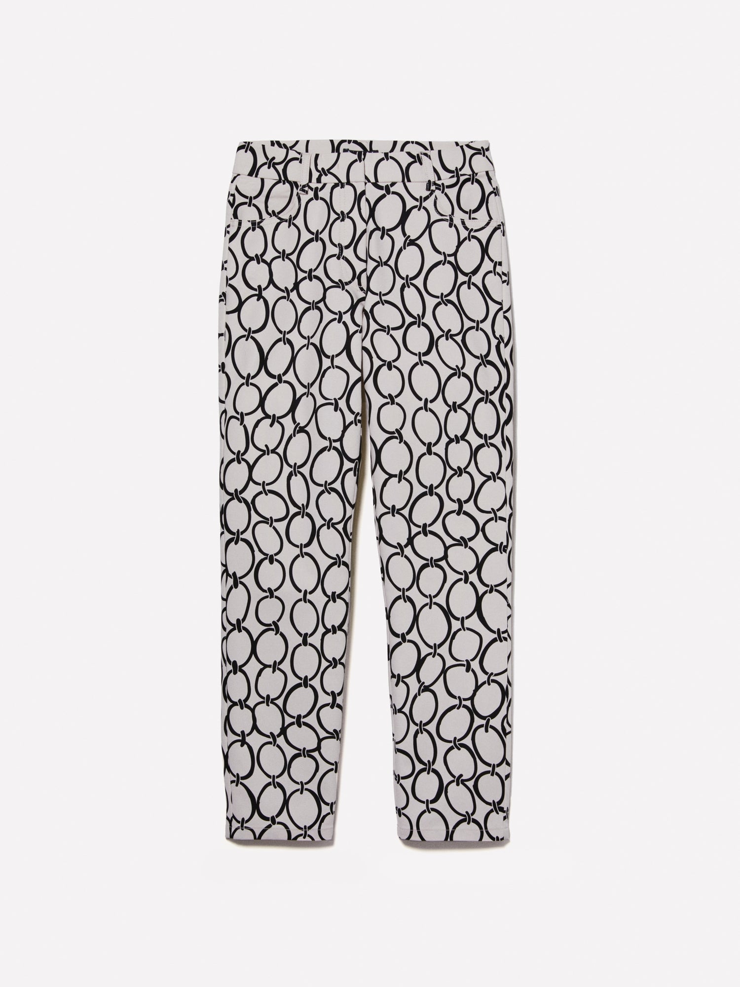 Pantaloni slim fit stampati da donna bianco panna | Sisley Outlet