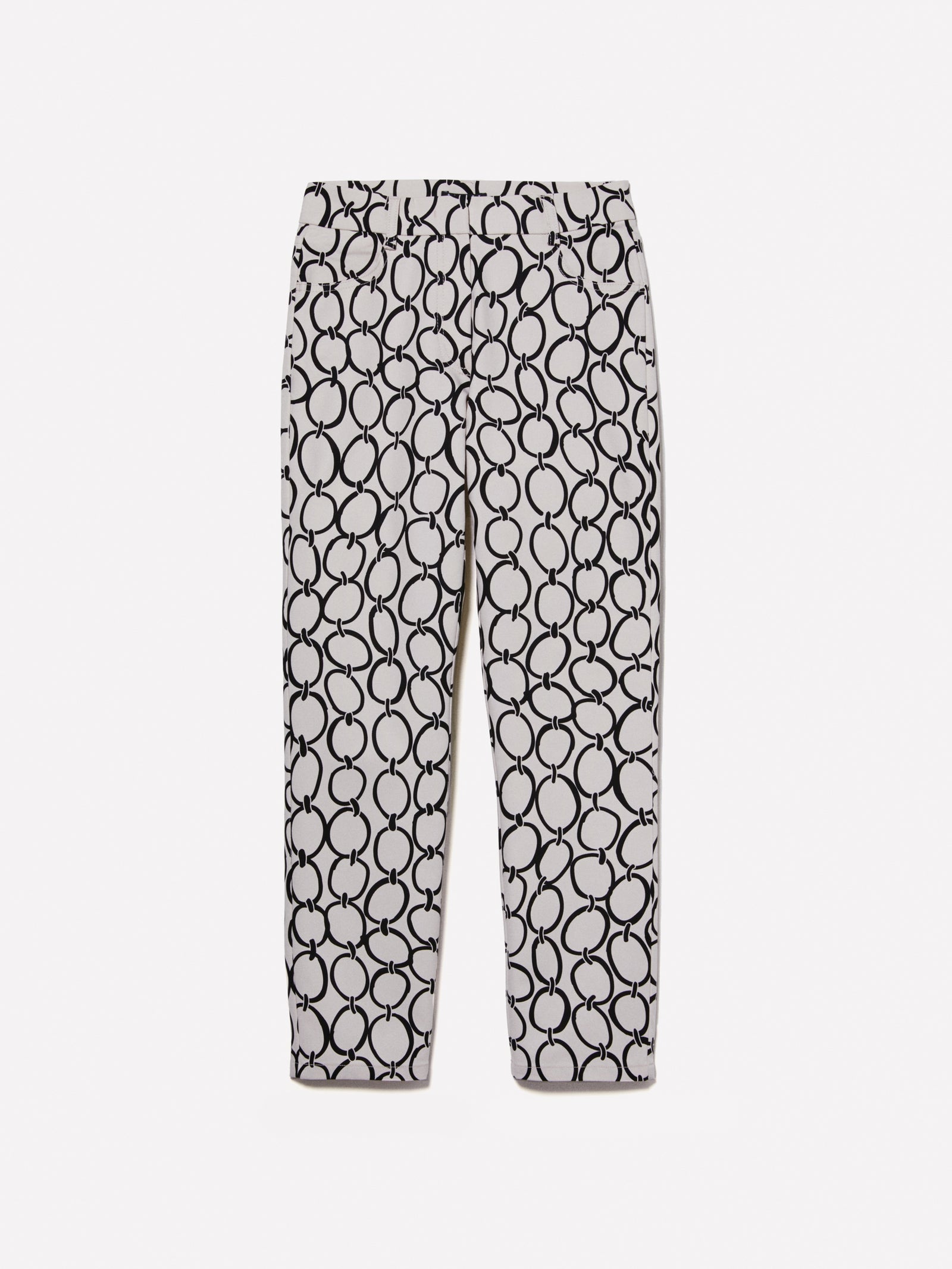 Pantalones estampados de corte entallado da donna bianco panna | Sisley Outlet