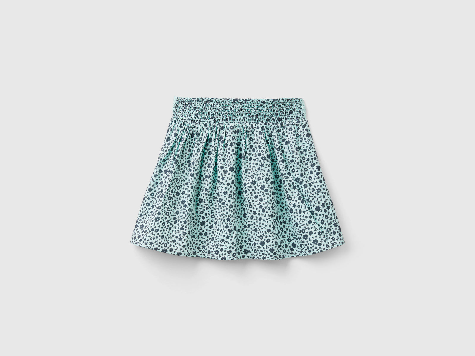 Gonna con stampa fiori da bambina azzurro 2 | Benetton Outlet