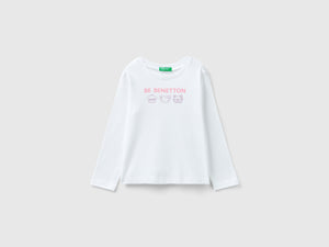 T-shirt manica lunga con stampa glitter