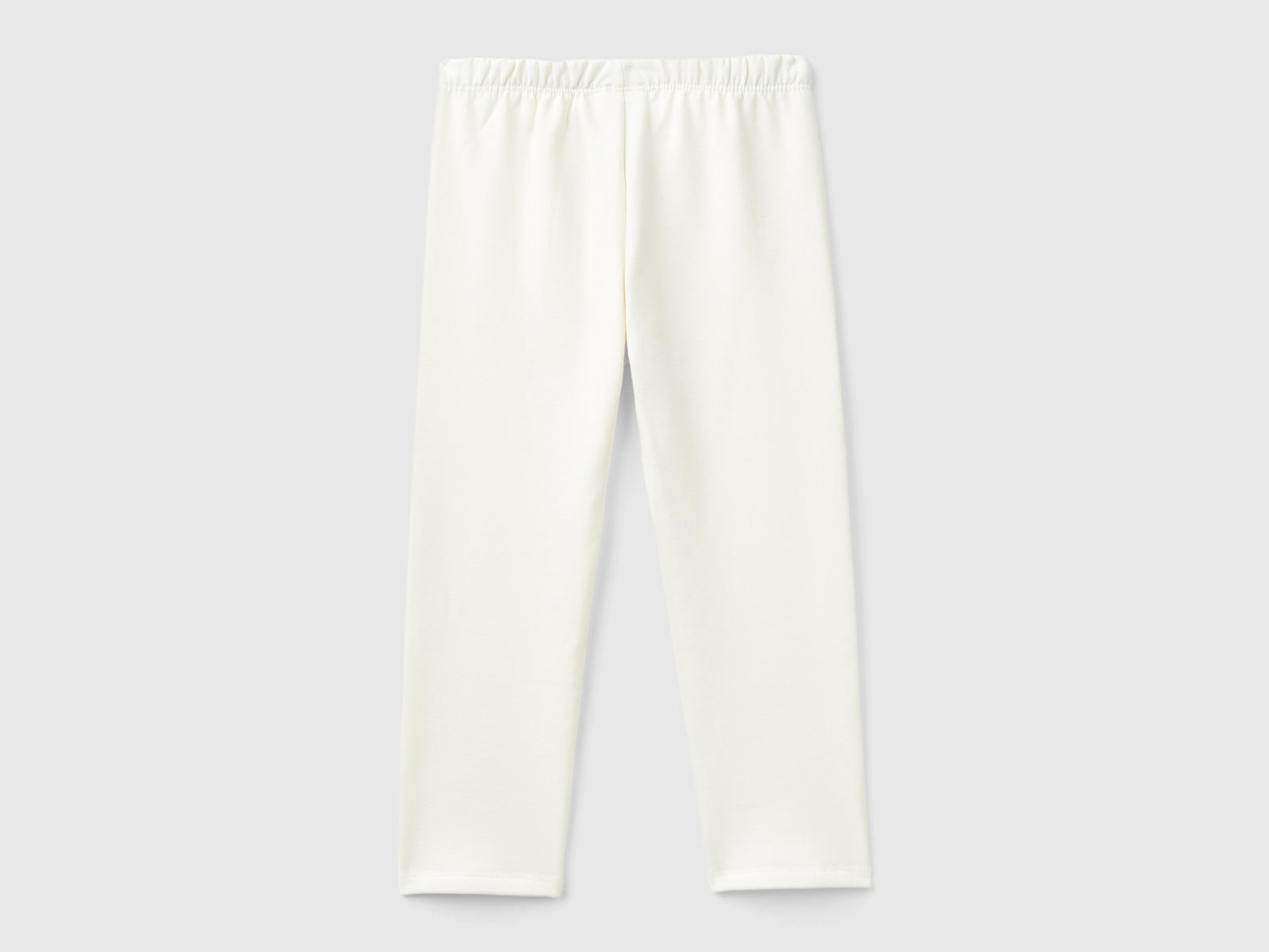 Leggings in felpa calda da bimba bianco panna 2 | Benetton Outlet