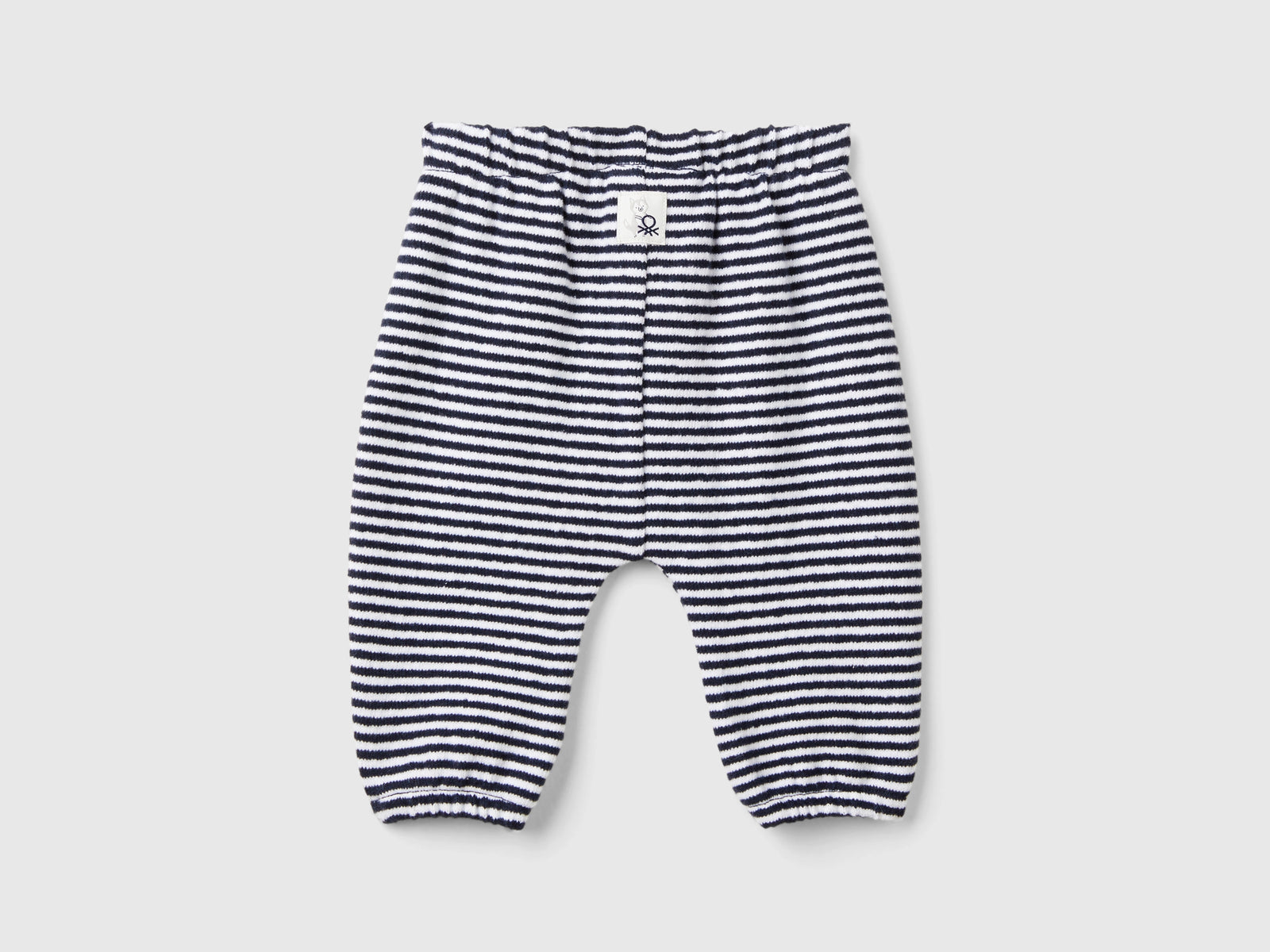 Pantaloni a righe in misto cotone riciclato da neonato blu 2 | Benetton Outlet