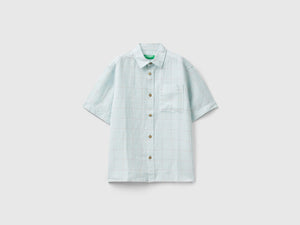 Camicia a quadri in misto lino