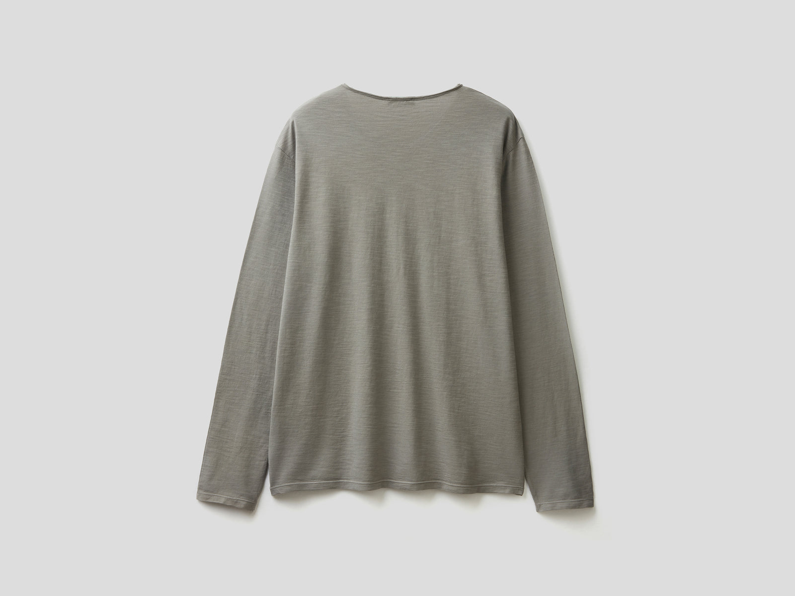 T-shirt a manica lunga in 100% cotone da uomo grigio scuro 2 | Benetton Outlet