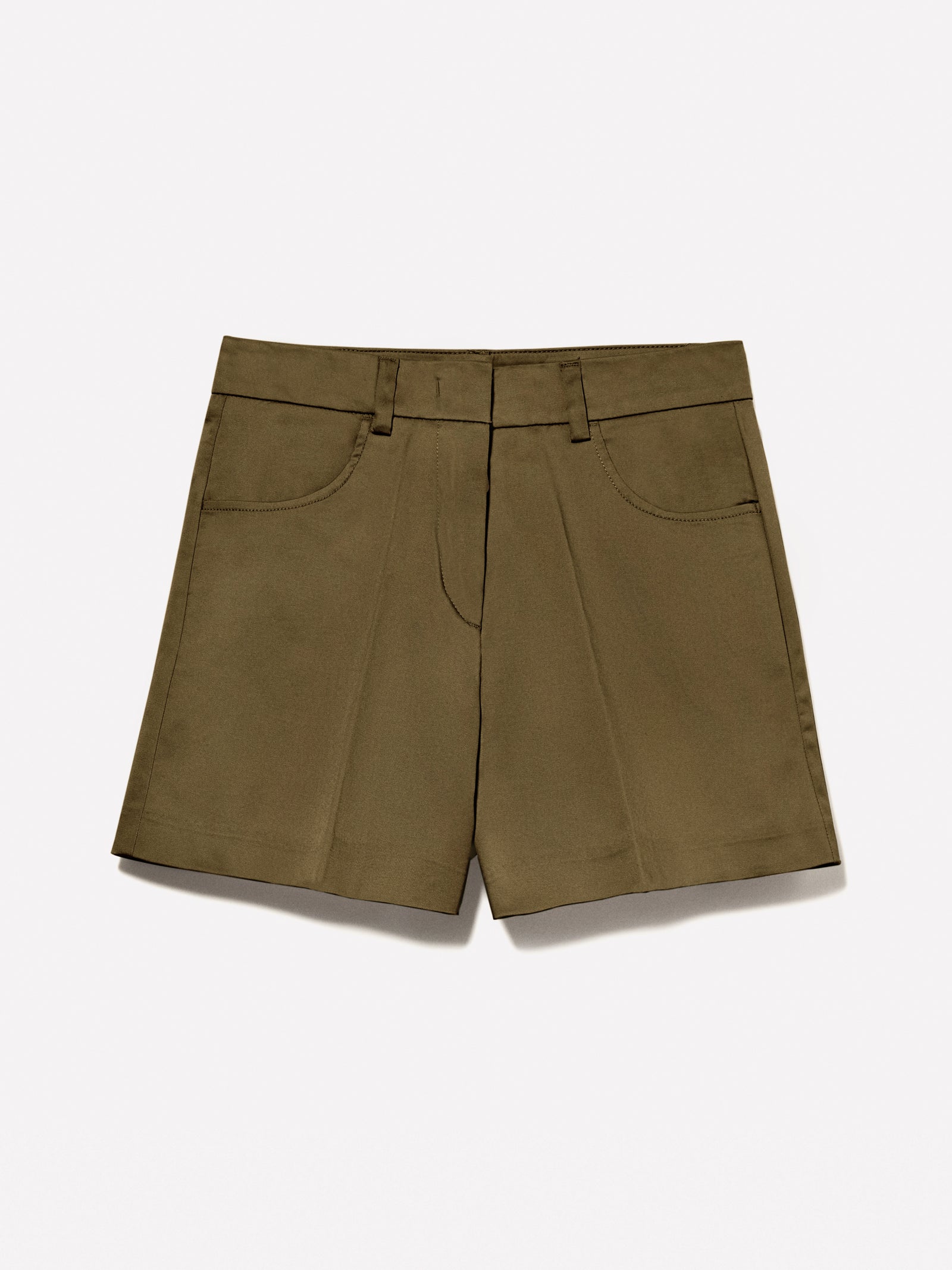 Shorts a vita alta da donna verde militare | Sisley Outlet