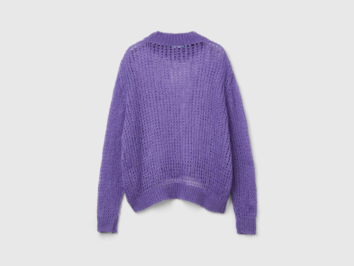 Lupetto a rete in misto mohair