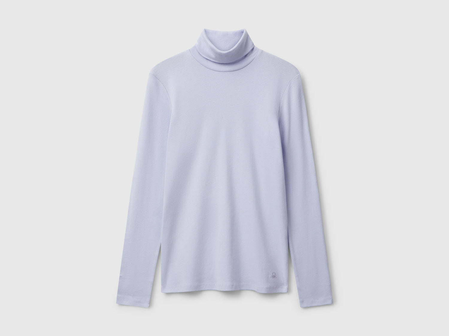 T-shirt a manica lunga con collo alto da donna lilla | Benetton Outlet