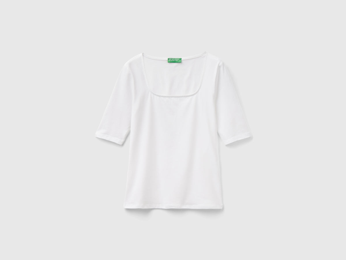 T-shirt aderente in cotone stretch