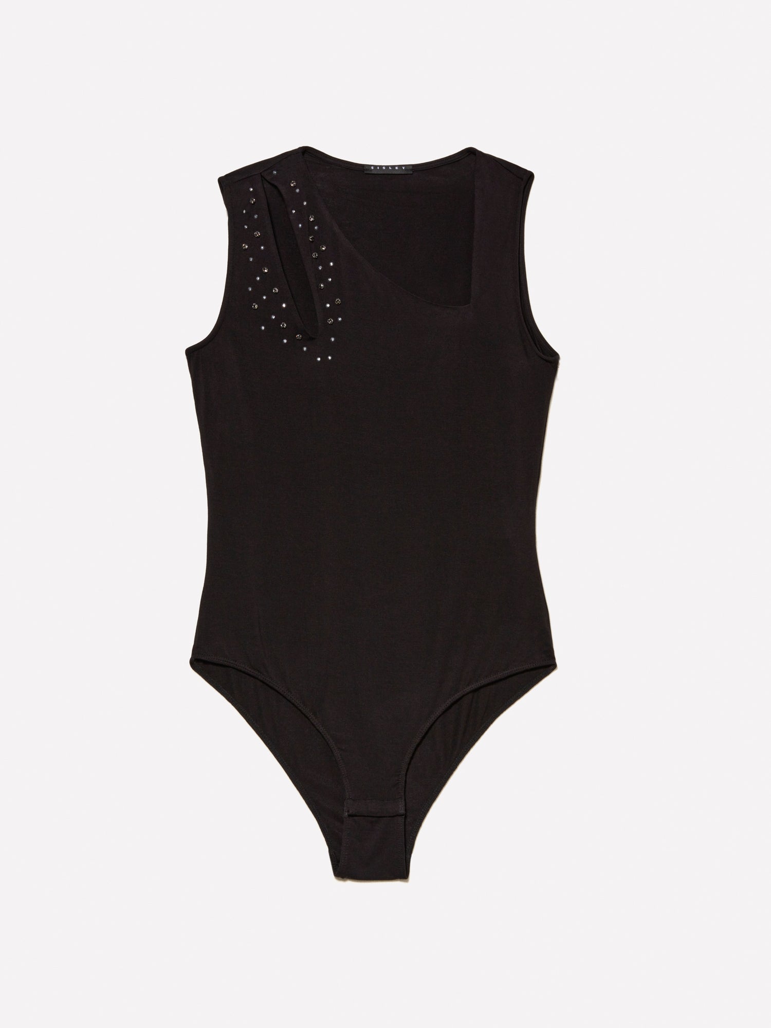 Body con cut out e strass da donna nero | Sisley Outlet