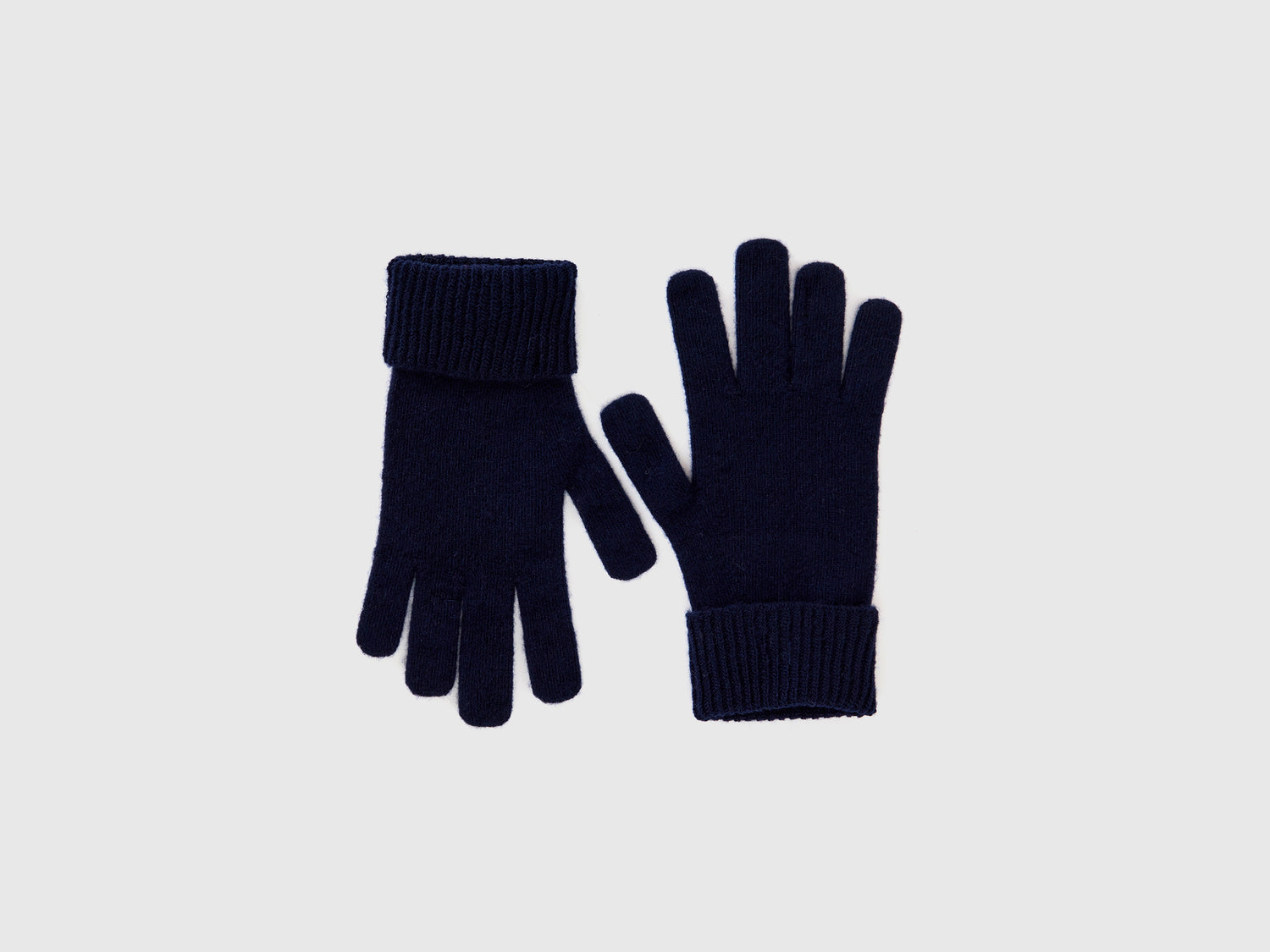 Guanti in pura lana Merino da donna blu scuro | Benetton Outlet