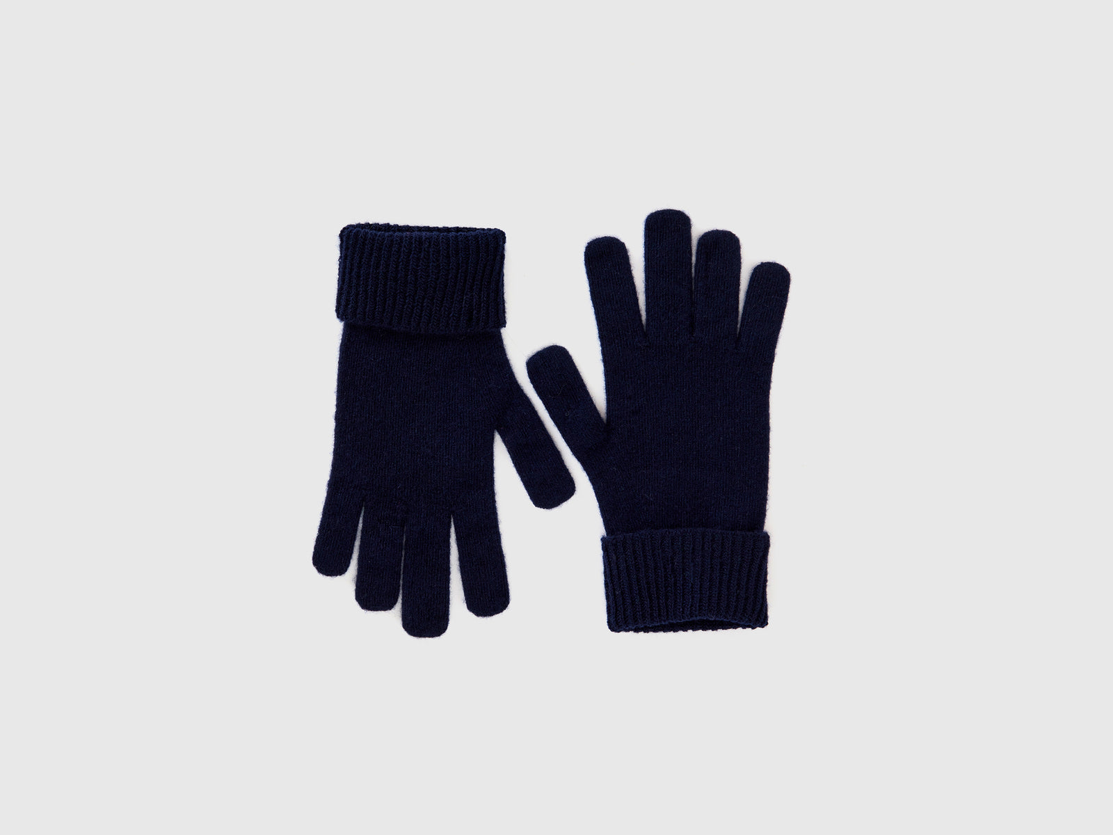 Guanti in pura lana Merino da donna blu scuro | Benetton Outlet