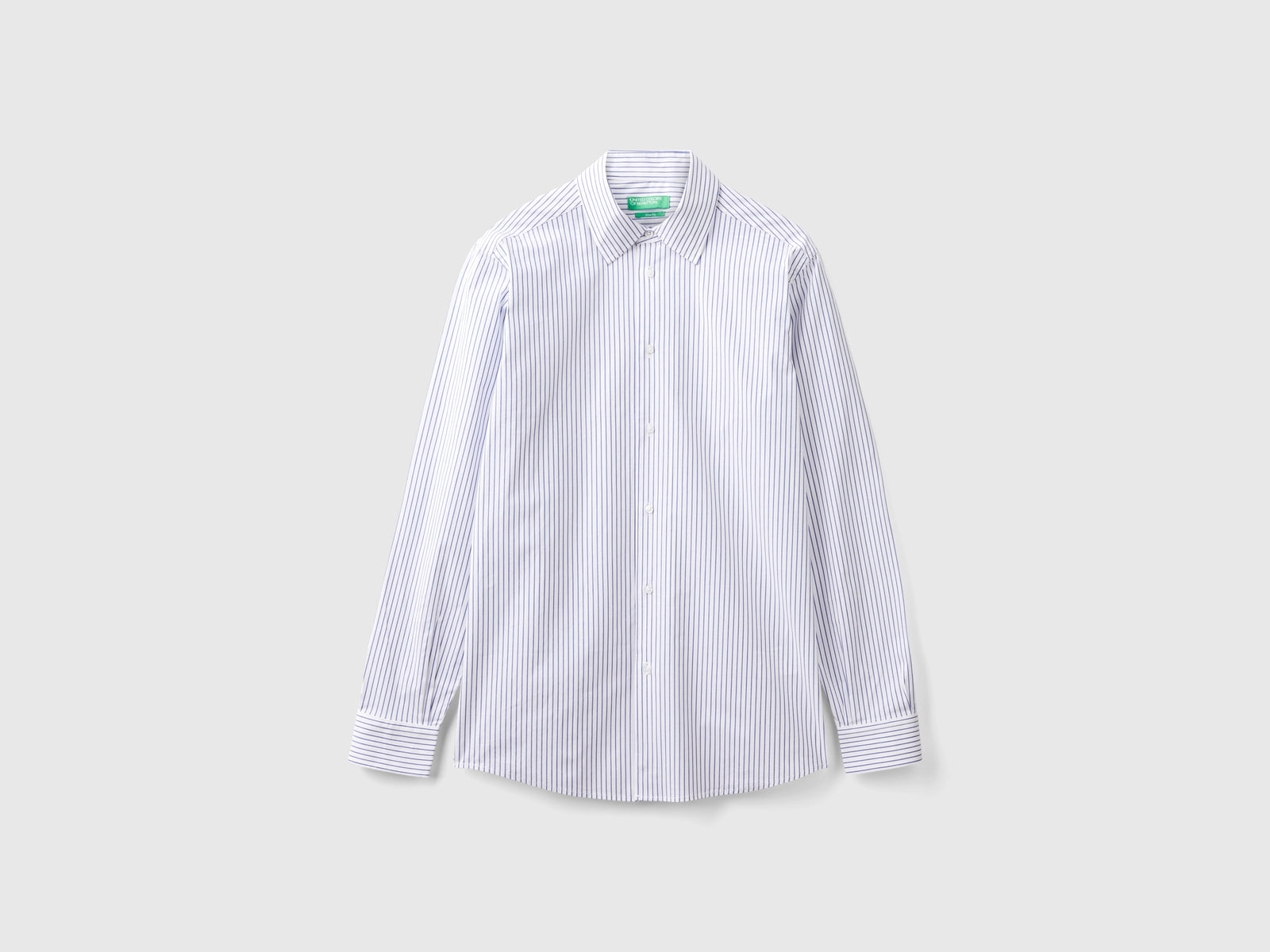 Camicia slim fit a righe da uomo multi-color | Benetton Outlet