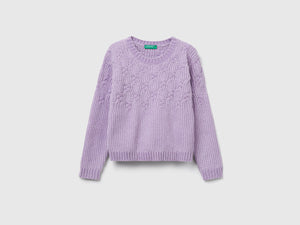 Maglia con trecce in ciniglia