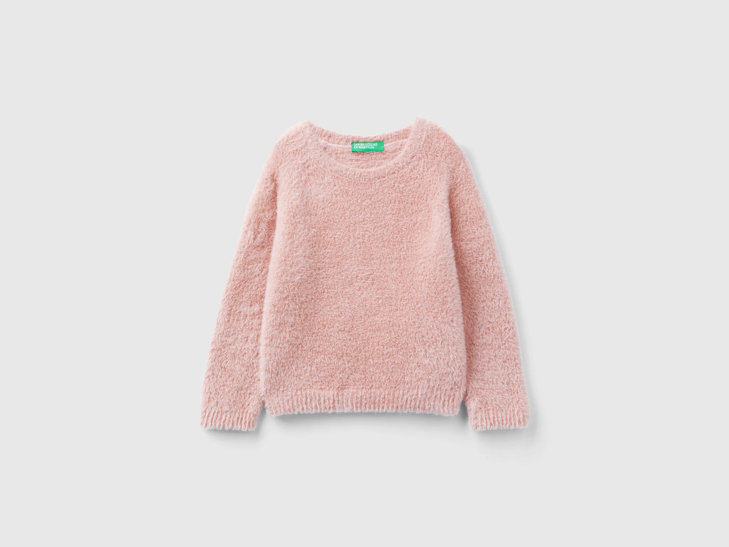 Maglia effetto pelliccetta da bimba rosa | Benetton Outlet