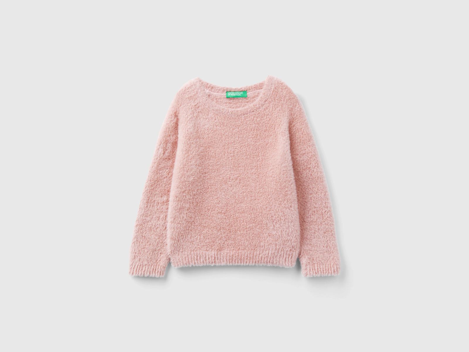 Maglia effetto pelliccetta da bimba rosa | Benetton Outlet
