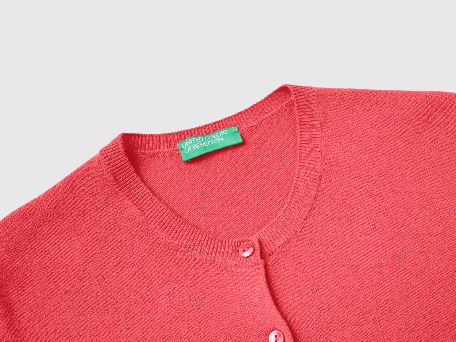 Cardigan girocollo in pura lana Merino da donna fucsia 3 | Benetton Outlet