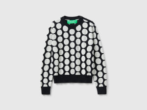Maglia a pois in cotone tricot