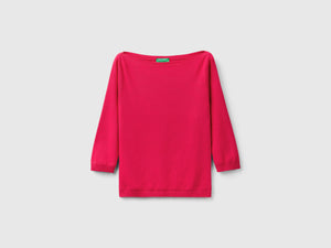 Maglia 100% cotone con scollo a barchetta
