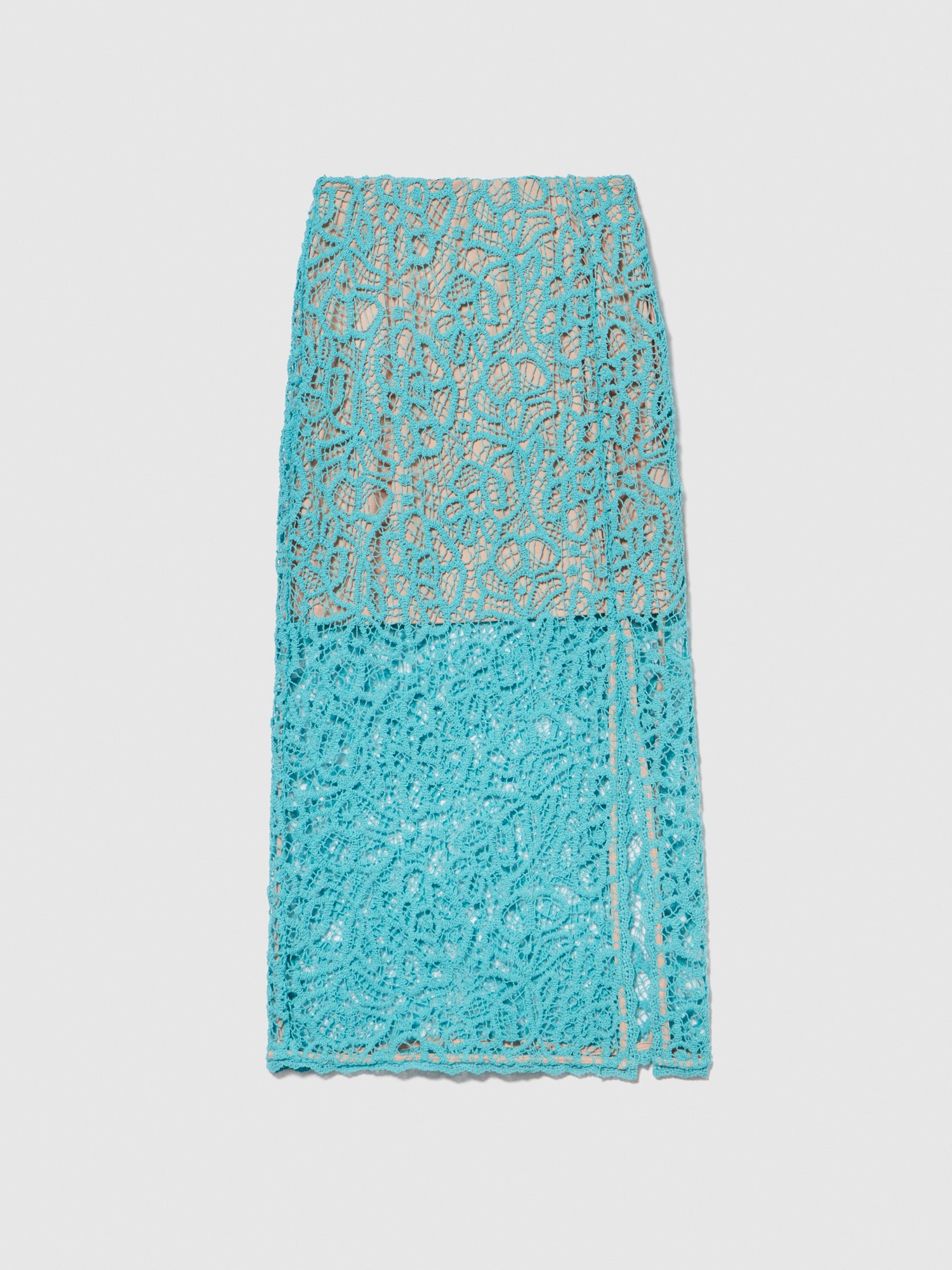 Gonna midi in crochet da donna celeste | Sisley Outlet