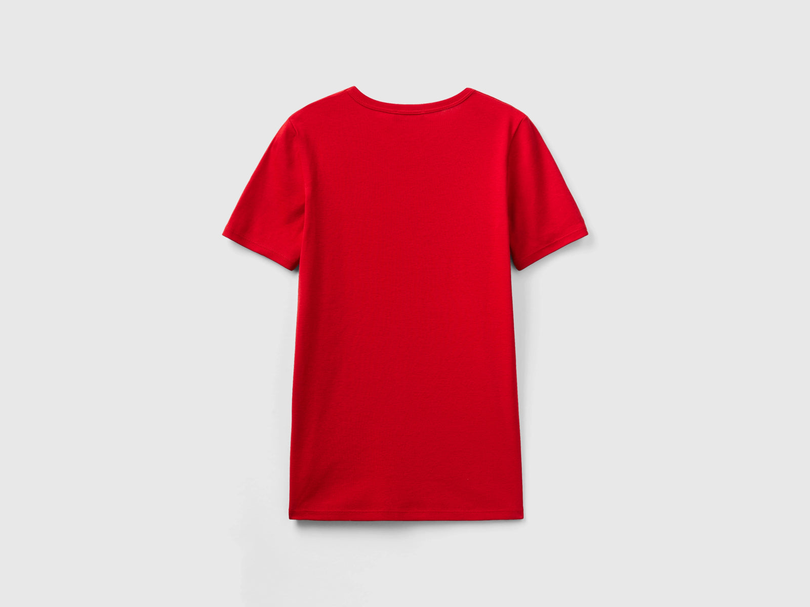 T-shirt 100% cotone con stampa logo glitter da donna rosso 2 | Benetton Outlet