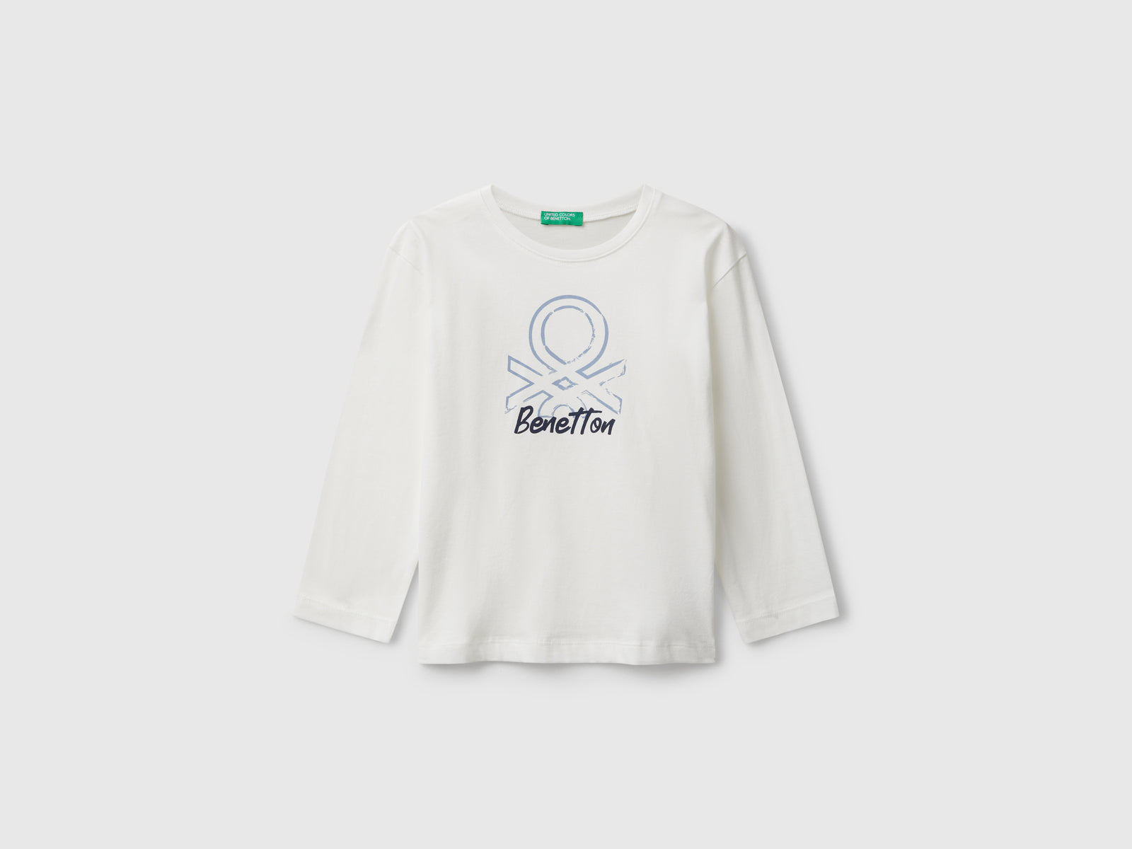 T-shirt con stampa logo da bimbo bianco panna | Benetton Outlet