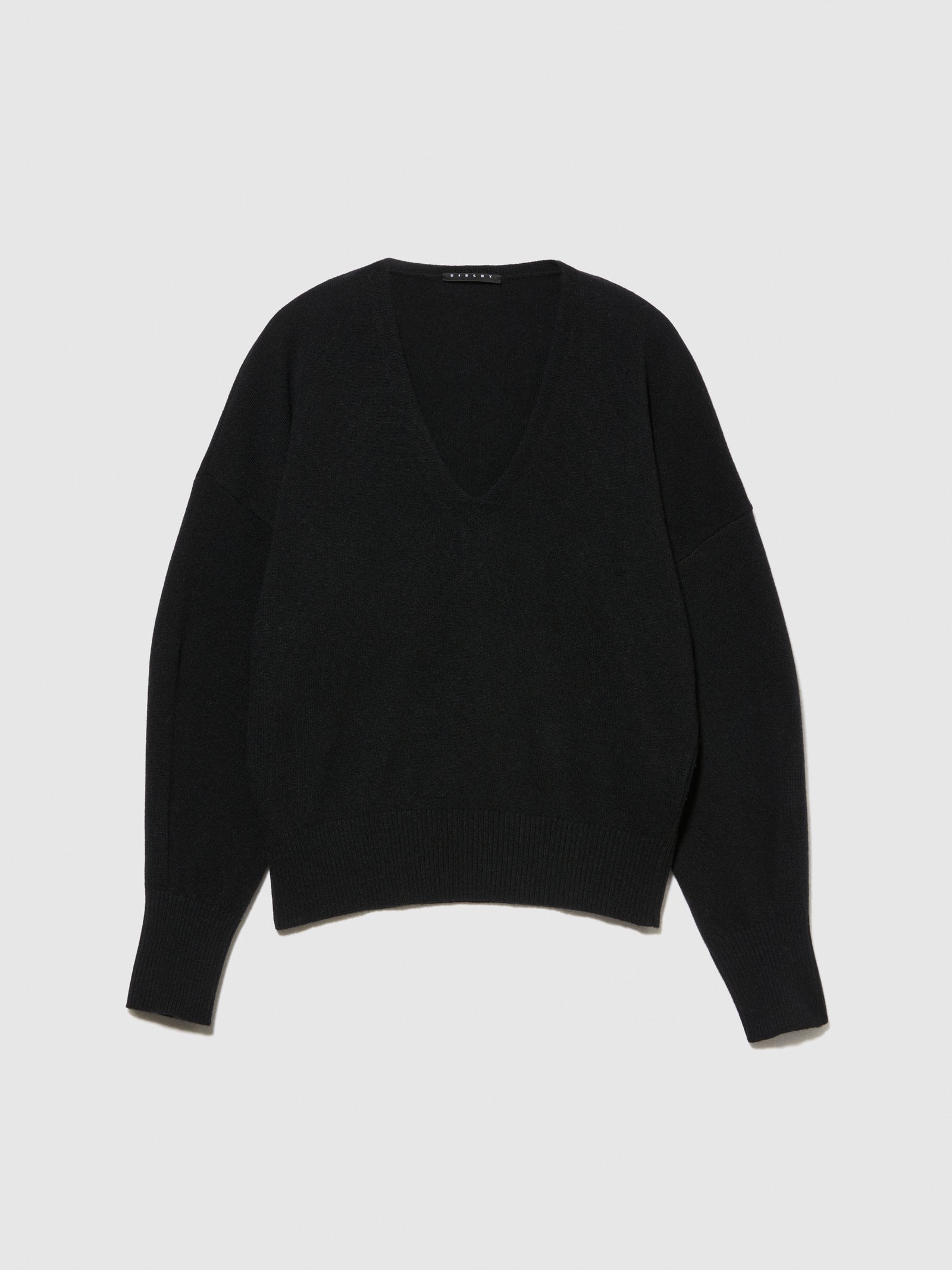 Maglia scollo a V da donna nero | Sisley Outlet