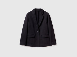 Blazer sciancrato con tasche