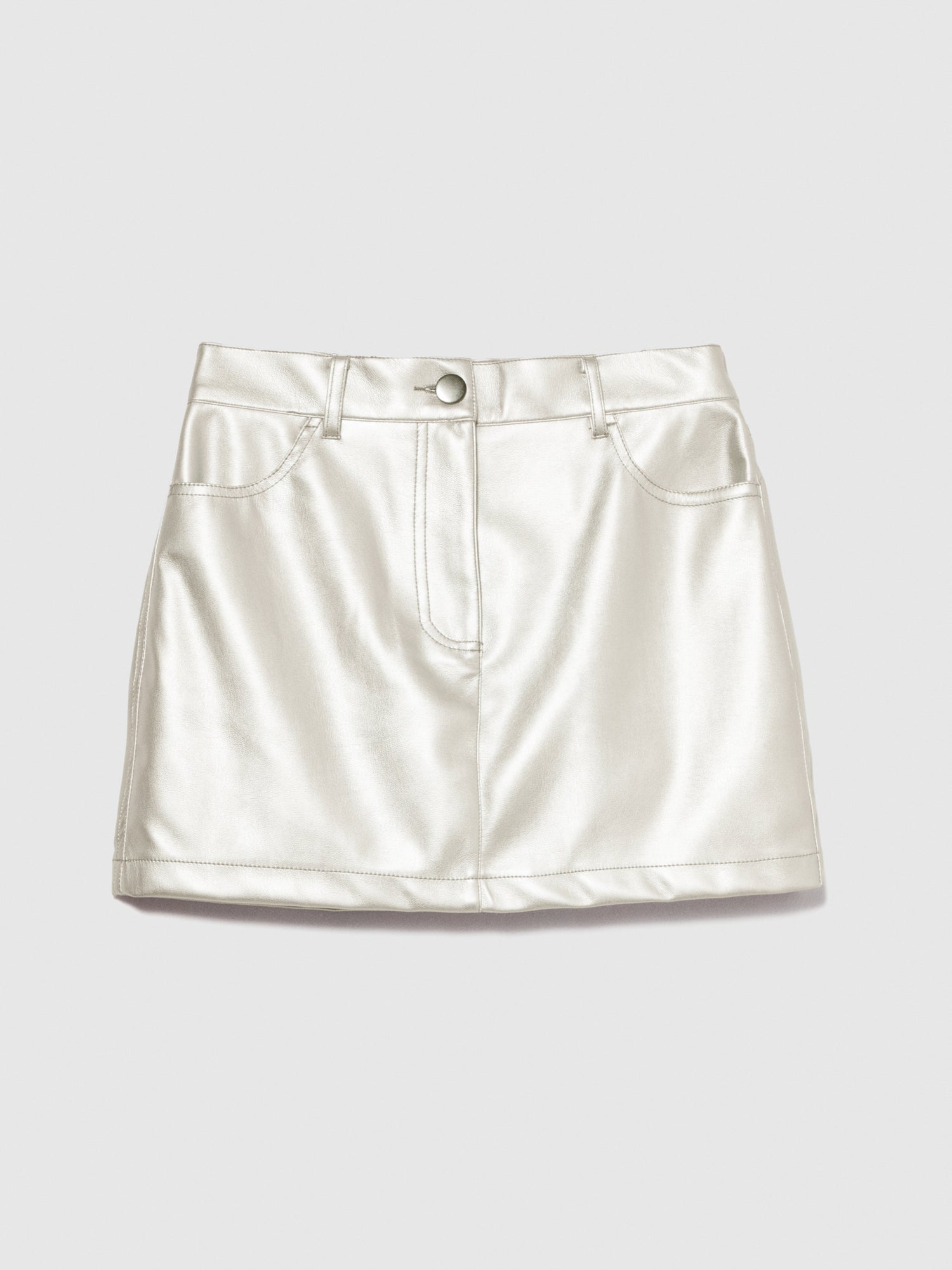 Minigonna metallizzata da donna argento | Sisley Outlet