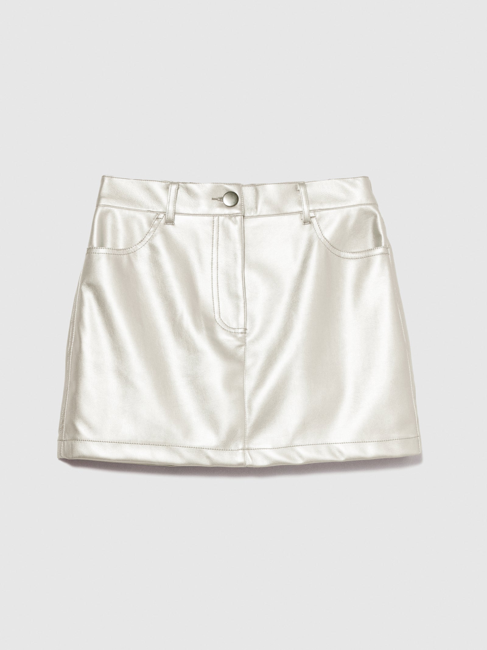 Minigonna metallizzata da donna argento | Sisley Outlet