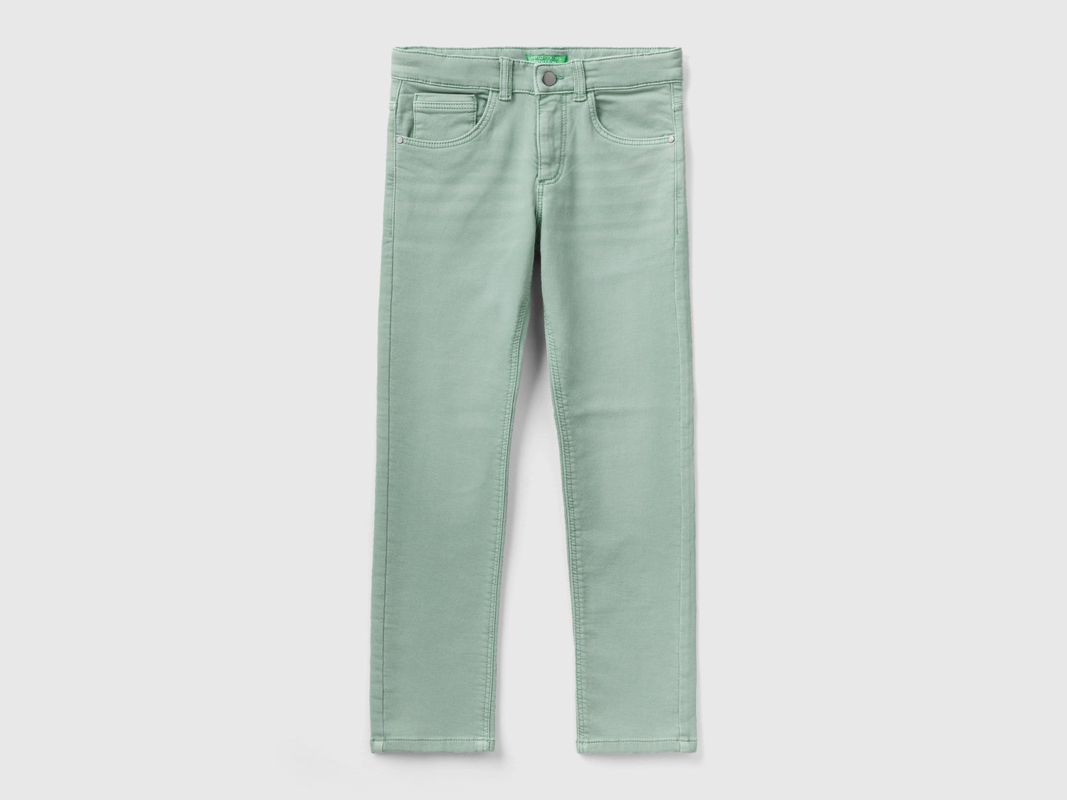 Jeans cinque tasche da bambino verde acqua | Benetton Outlet
