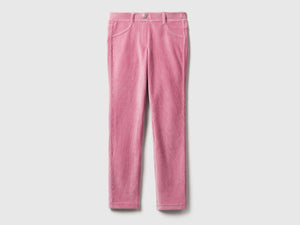 Pantaloni super skinny in ciniglia