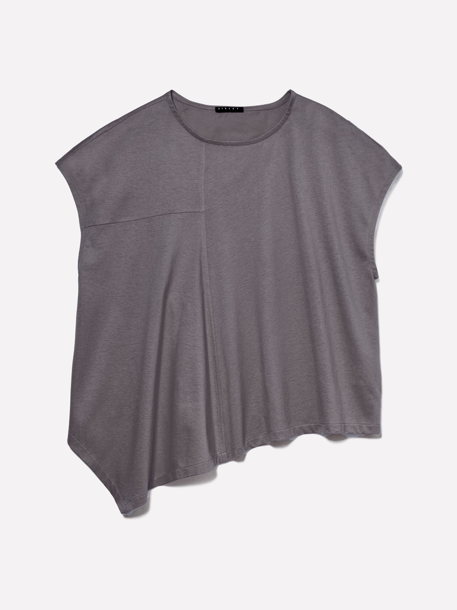 T-shirt asimmetrica da donna grigio scuro | Sisley Outlet