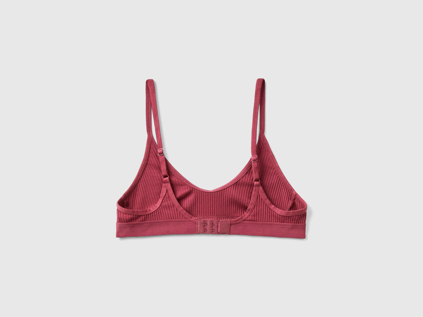 Reggiseno a triangolo a costine da donna malva scuro 2 | Benetton Outlet