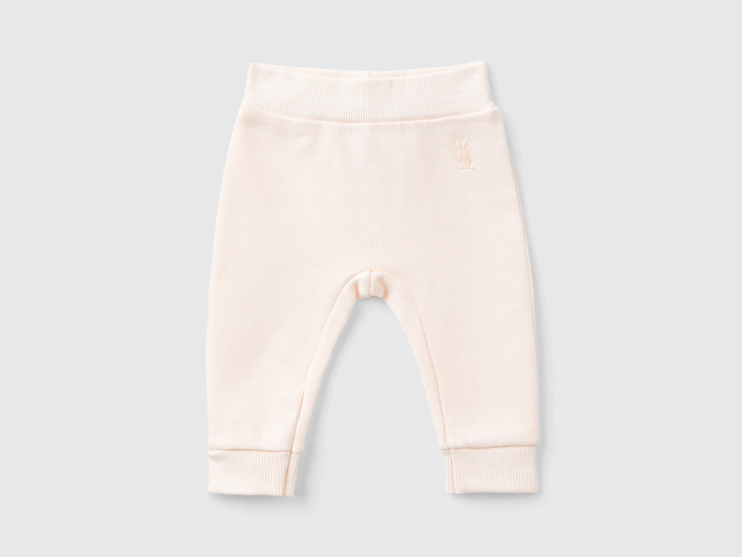 Pantaloni in felpa di cotone biologico da neonato rosa tenue | Benetton Outlet