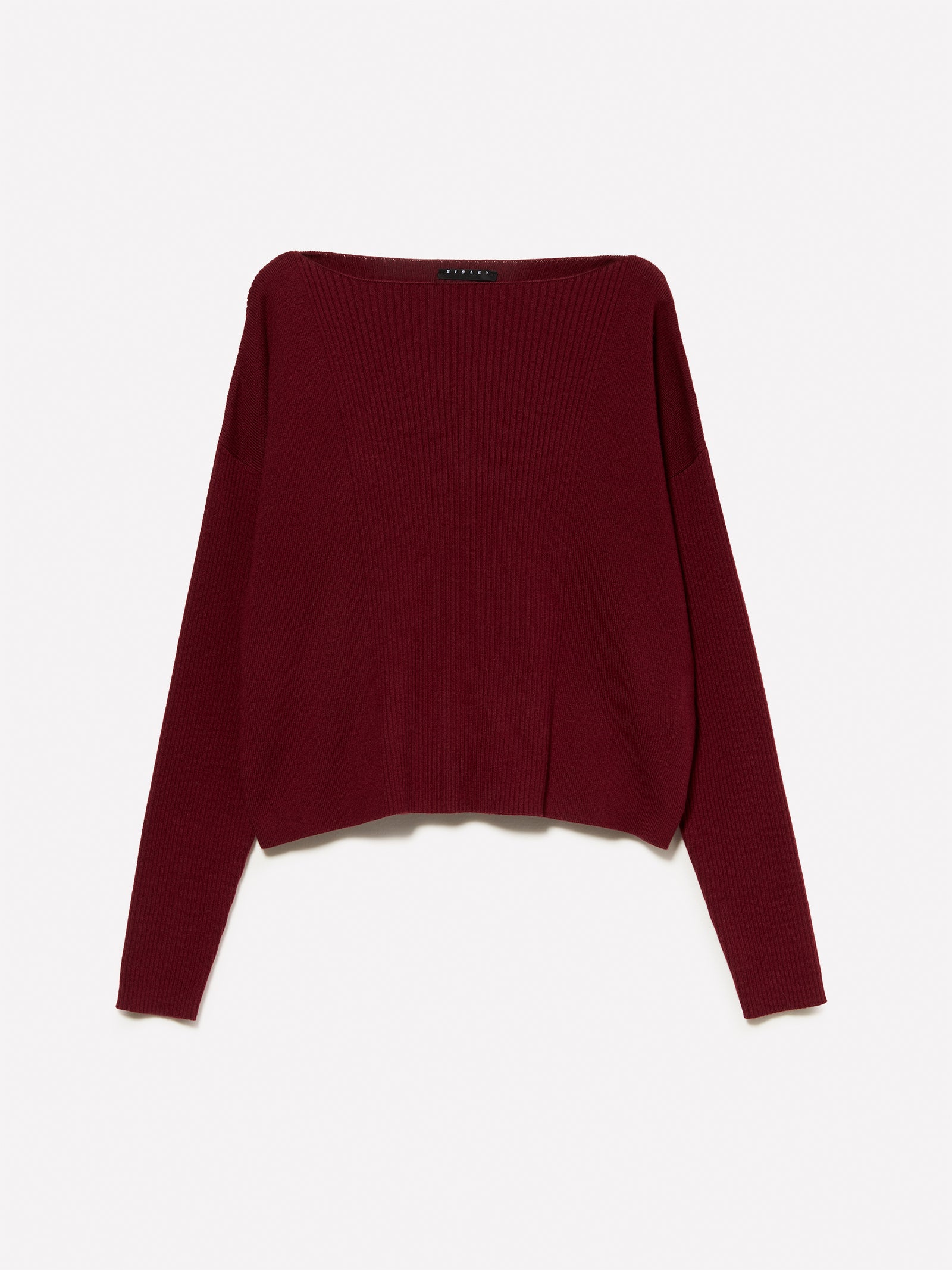 Maglia con scollo a barca da donna bordeaux | Sisley Outlet