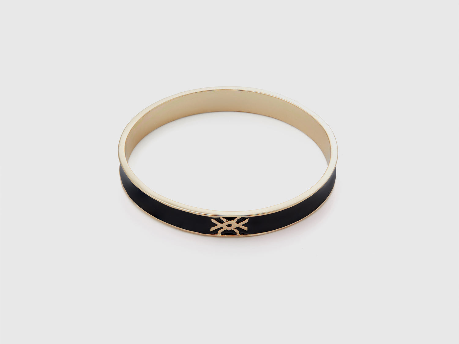 Bracciale bangle con logo da donna nero | Benetton Outlet