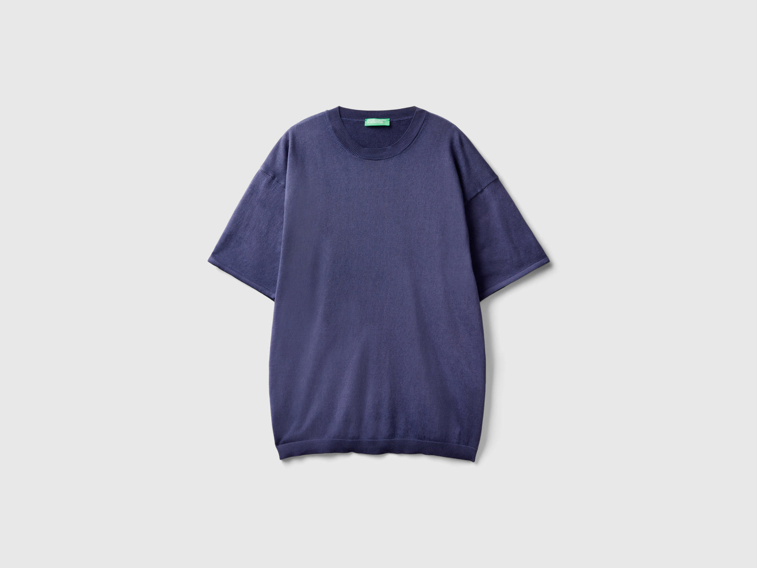 T-shirt in maglia over fit da uomo blu scuro | Benetton Outlet