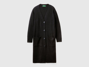 Cardigan lungo in misto lana