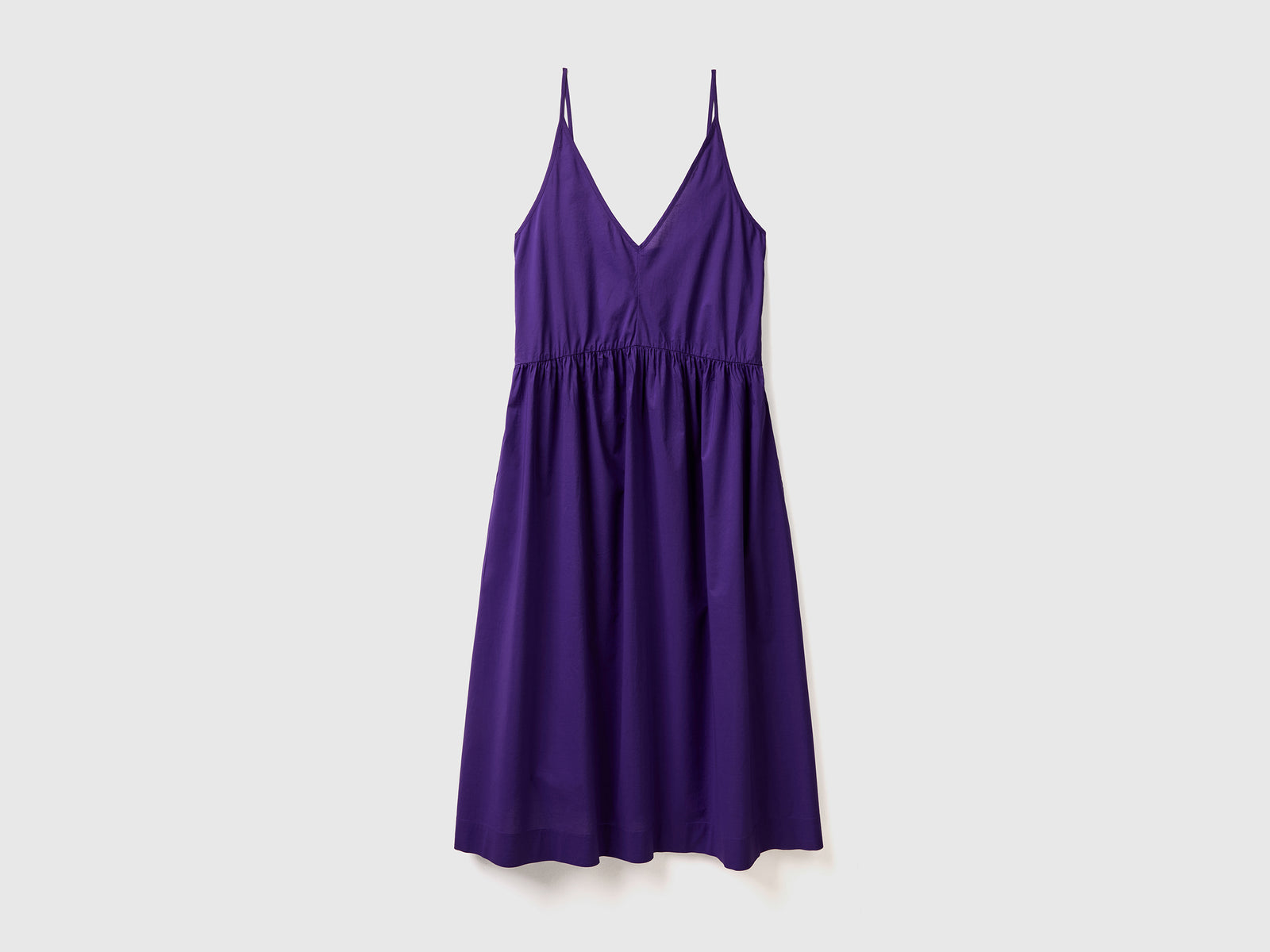Vestito lungo copricostume in puro cotone leggero con profondo scollo a V da donna viola | Benetton Outlet