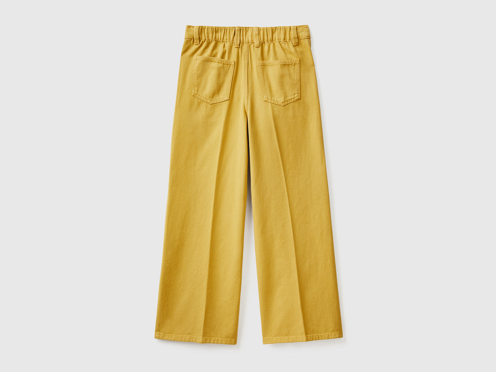 Pantaloni a vita alta con gamba ampia da donna giallo 2 | Benetton Outlet