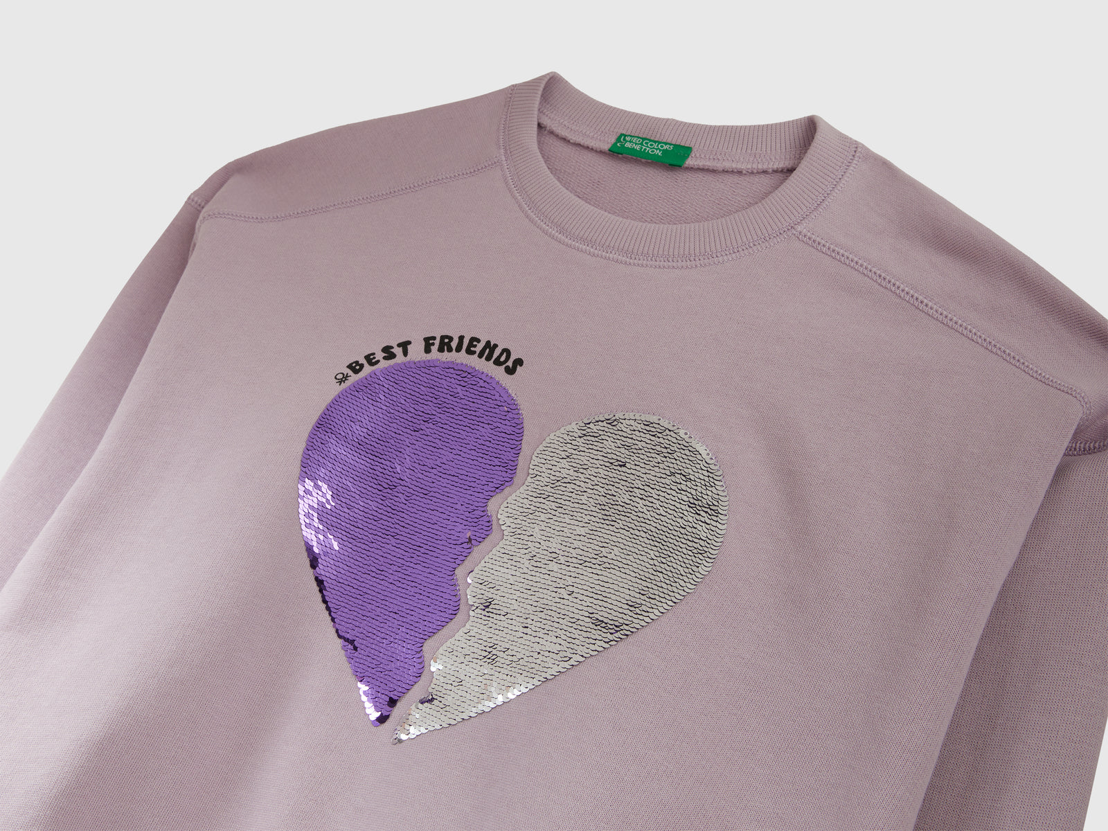 Felpa con paillettes da bambina lavanda 3 | Benetton Outlet