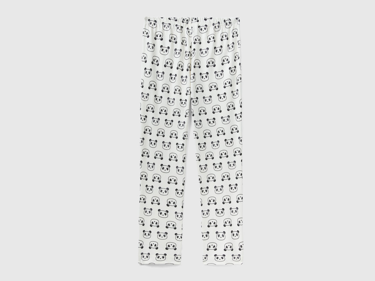 Pantaloni con stampa panda